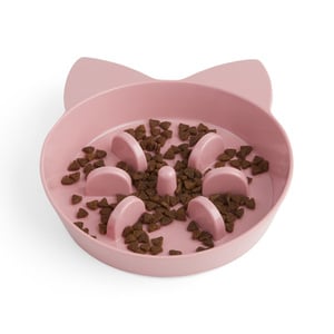 EveryYay Take it Slow Tazón para Alimentación Lenta Color Rosa para Gato, Chico