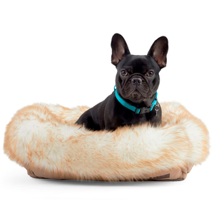 Reddy Cama Suave de Piel Sintética Color Arena para Perro, Chico