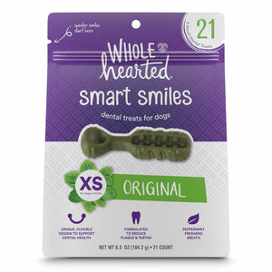 WholeHearted Smart Smiles Original Premios Dentales de Tamaño X-Chico para Perro, 184 g