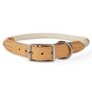 Youly Collar Redondo Color Crema de Cuerda y Cuero Diseño Rayas con Hebilla para Perro, Grande/X-Grande Youly Collar Redondo Color Crema de Cuerda y Cuero Diseño Rayas con Hebilla para Perro, Grande/X-Grande