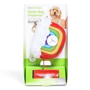 Sophresh Dispensador para Bolsas para Desechos Diseño Arcoíris con Nubes, Rojo Sophresh Dispensador para Bolsas para Desechos Diseño Arcoíris con Nubes, Rojo