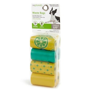 Sophresh Bolsas para Desechos con Esencia y Diseño de Cítricos para Perro, 120 Piezas Sophresh Bolsas para Desechos con Esencia y Diseño de Cítricos para Perro, 120 Piezas