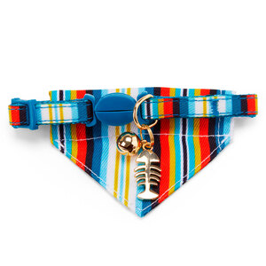 Youly Collar con Broche Diseño Bandana a Rayas para Gatito, Multicolor