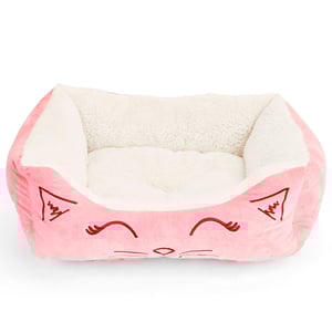 EveryYay SnoozeFest Cama Rectangular con Cara de Gato para Gato Color Rosa