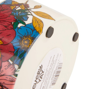 EveryYay Tazón de Cerámica con Diseño de Flores para Gato, 2.3 Tazas