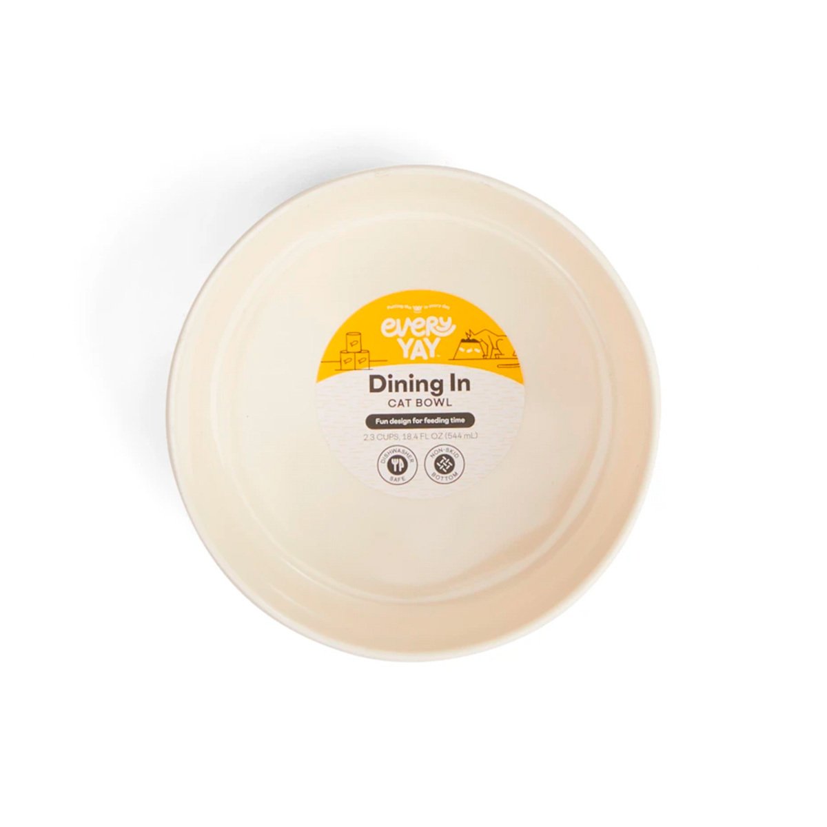 EveryYay Tazón de Cerámica con Diseño de Flores para Gato, 2.3 Tazas