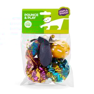 Leaps & Bounds Paquete de Juguetes Ratón y Pelotas para Gato, 6 Piezas Leaps & Bounds Paquete de Juguetes Ratón y Pelotas para Gato, 6 Piezas