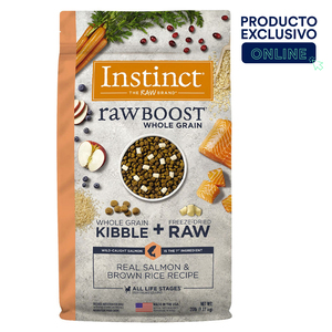 Instinct Raw Boost Alimento Natural para Perro Todas las Etapas de Vida Receta Salmón y Arroz, 9.07 kg