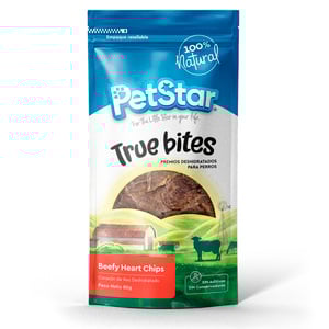 PetStar True Bites Premios Deshidratados Chips de Corazón de Res para Perro, 80 g PetStar True Bites Premios Deshidratados Chips de Corazón de Res para Perro, 80 g