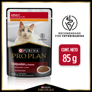 Pro Plan Alimento Húmedo para Gato Adulto Receta Pollo en Salsa, 85 g