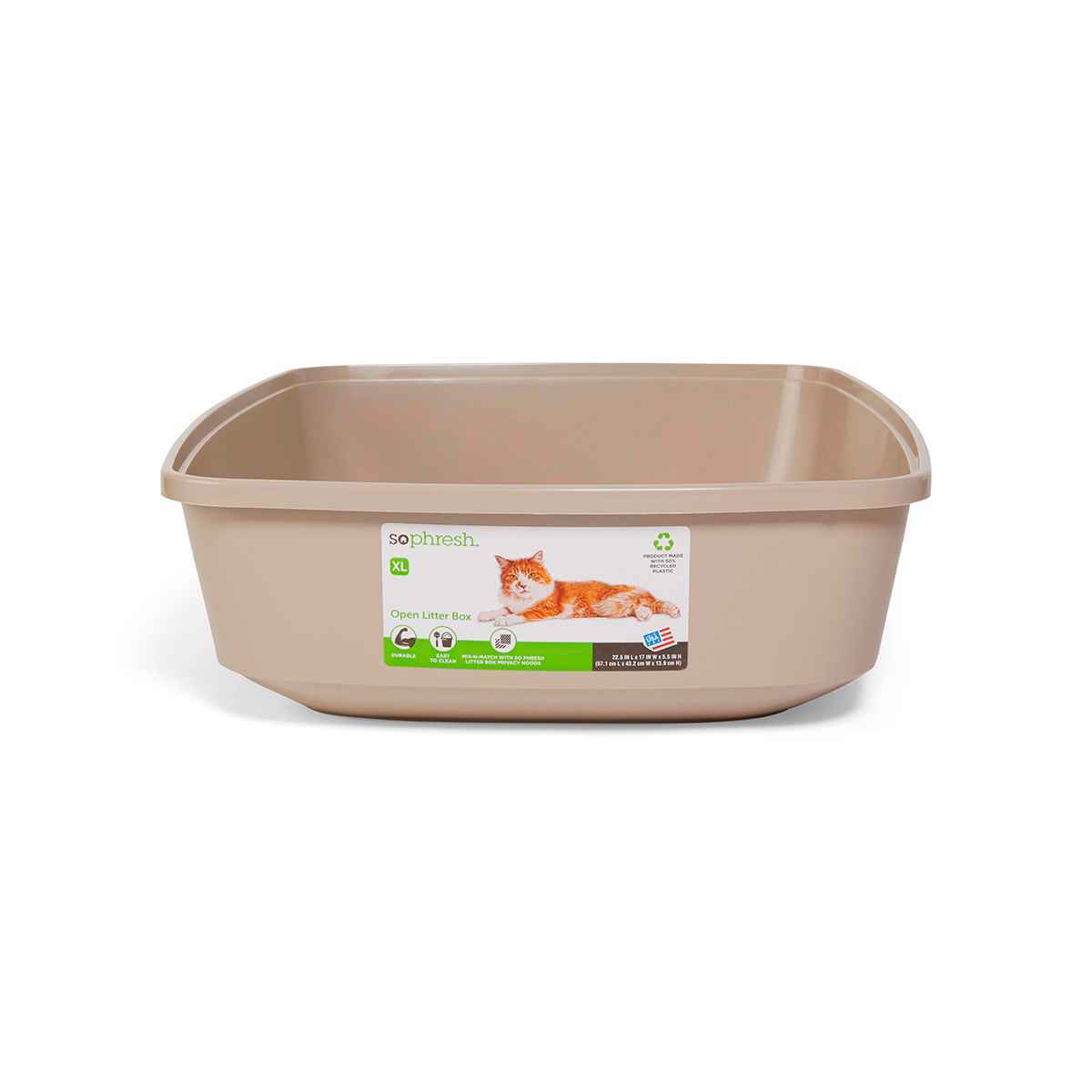 Sophresh Arenero Bandeja Simple Color Beige para Gato, X-Grande