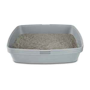 Sophresh Arenero Tipo Bandeja Cernidor con Borde para Gato, Gris/Turquesa