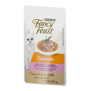 Fancy Feast Casserole Alimento Húmedo para Gato Adulto Receta Atún y Salmón, 85 g