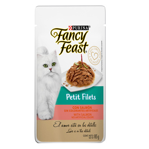 Fancy Feast Petit Filets Alimento Húmedo para Gato Adulto Receta Salmón, 85 g