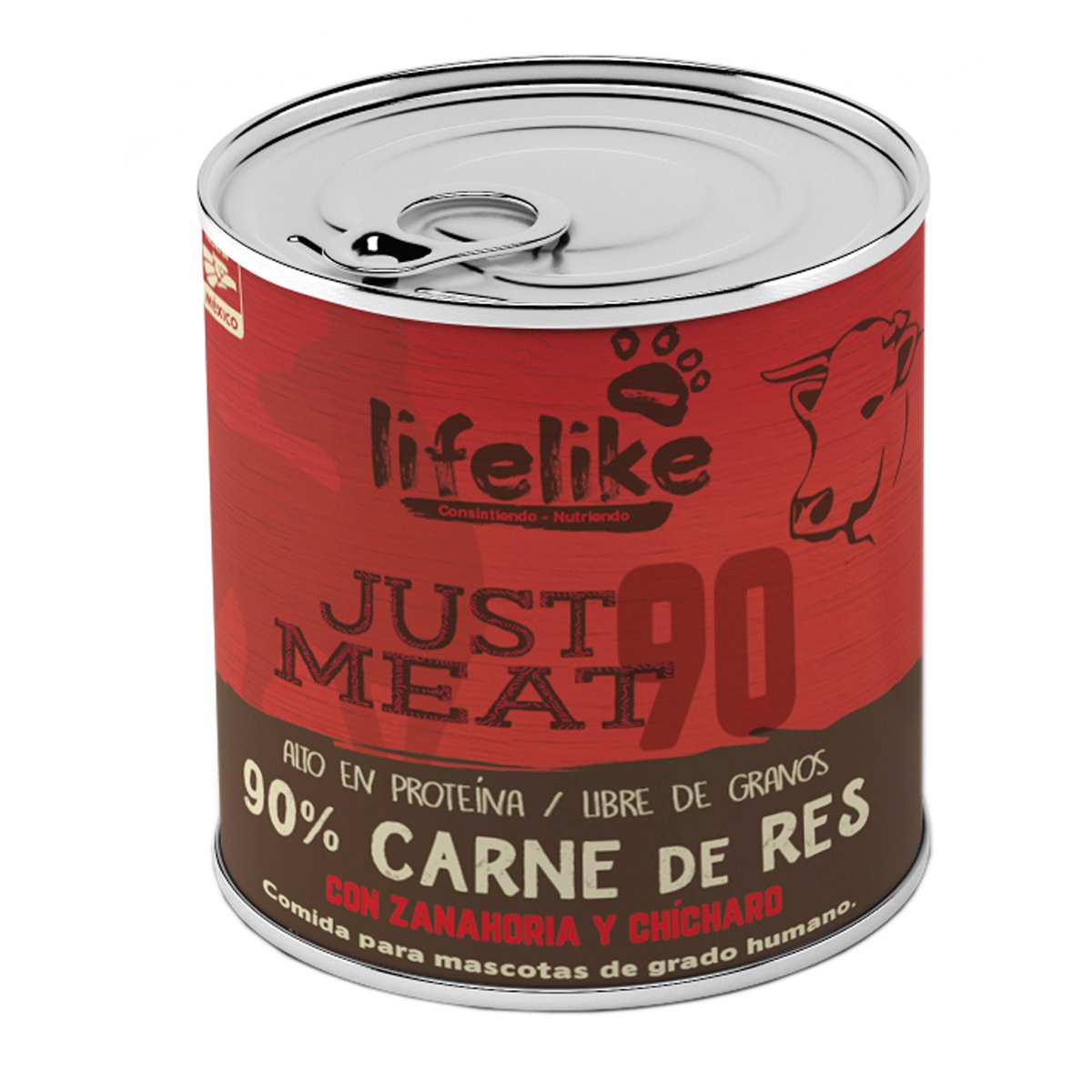 Lifelike Just Meat 90 Alimento Húmedo para Perro Adulto Todas las Razas Receta Carne de Res, 370 g