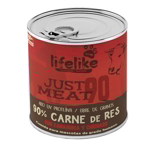 Lifelike Just Meat 90 Alimento Húmedo para Perro Adulto Todas las Razas Receta Carne de Res, 370 g Lifelike Just Meat 90 Alimento Húmedo para Perro Adulto Todas las Razas Receta Carne de Res, 370 g