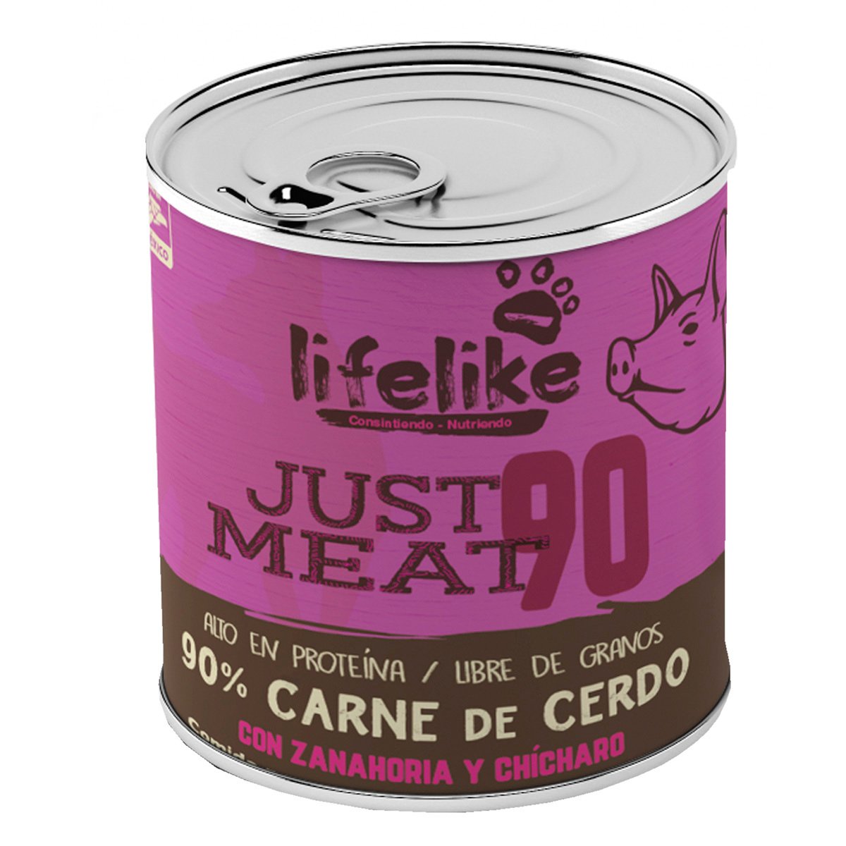 Lifelike Just Meat 90 Alimento Húmedo para Perro Adulto Todas las Razas Receta Cerdo, 370 g