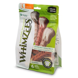 Whimzees Brushzees Premio Dental Vegetariano Grande para Perro, 6 Piezas Whimzees Brushzees Premio Dental Vegetariano Grande para Perro, 6 Piezas