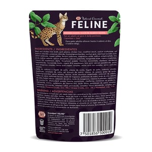 Natural Gourmet Feline Alimento Natural Húmedo para Gato Receta Codorniz, 85 g