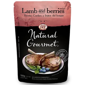 Natural Gourmet Alimento Natural Húmedo para Perro Receta Cordero y Frutos del Bosque, 100 g Natural Gourmet Alimento Natural Húmedo para Perro Receta Cordero y Frutos del Bosque, 100 g
