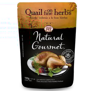 Natural Gourmet Alimento Natural Húmedo para Perro Receta Codorniz a las Finas Hierbas, 100 g Natural Gourmet Alimento Natural Húmedo para Perro Receta Codorniz a las Finas Hierbas, 100 g
