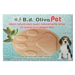B.d. Olivo Pet Jabón Natural de Avena y Aceite de Oliva para Perro, 120 g B.d. Olivo Pet Jabón Natural de Avena y Aceite de Oliva para Perro, 120 g