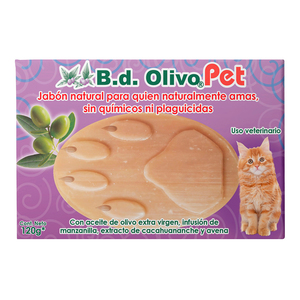 B.d. Olivo Pet Jabón Natural de Avena y Aceite de Oliva para Gato, 120 g