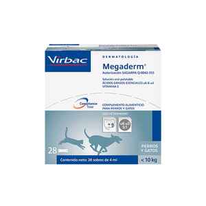 Virbac Megaderm Ácidos Grasos Esenciales para Perro y Gato, 28 Sobres Virbac Megaderm Ácidos Grasos Esenciales para Perro y Gato, 28 Sobres