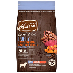 Merrick Alimento Natural sin Granos para Cachorro Todas las Razas Receta Res y Camote, 9.9 kg