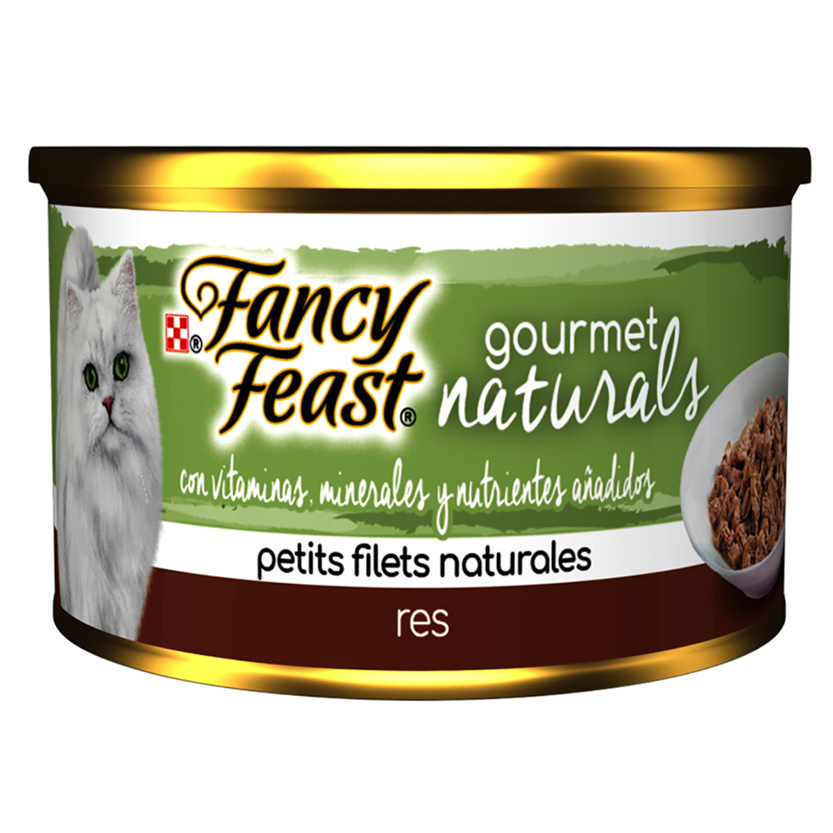 Fancy Feast Gourmet Naturals Alimento Húmedo Tipo Petit Filets para Gato Adulto Receta Carne, 85 g