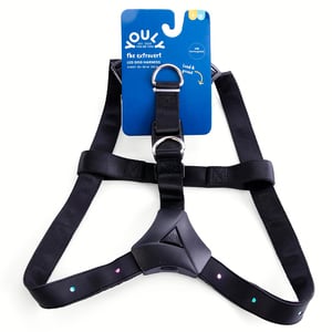 Youly Arnés Liso Color Negro con LED para Perros, Grande/X-Grande Youly Arnés Liso Color Negro con LED para Perros, Grande/X-Grande