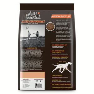WholeHearted Active Performance Alimento para Perro Activo Todas las Edades Receta Pollo y Arroz, 20.4 kg