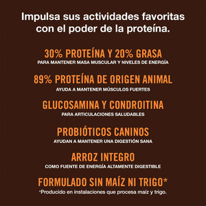 WholeHearted Active Performance Alimento para Perro Activo Todas las Edades Receta Pollo y Arroz, 13.6 kg