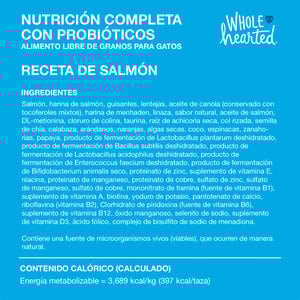 WholeHearted Libre de Granos Alimento Natural para Gatito Receta Salmón, 2.2 kg