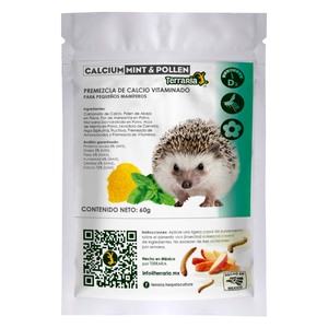 Terraria Premezcla Calcium Mint and Pollen Erizo Suplemento para Pequeños Mamíferos, 60 g Terraria Premezcla Calcium Mint and Pollen Erizo Suplemento para Pequeños Mamíferos, 60 g