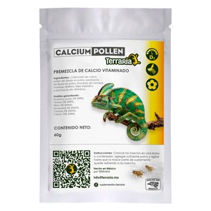 Terraria Pre mezcla Calcium Polen Camaleón Suplemento para Reptiles Diurnos, 60 g