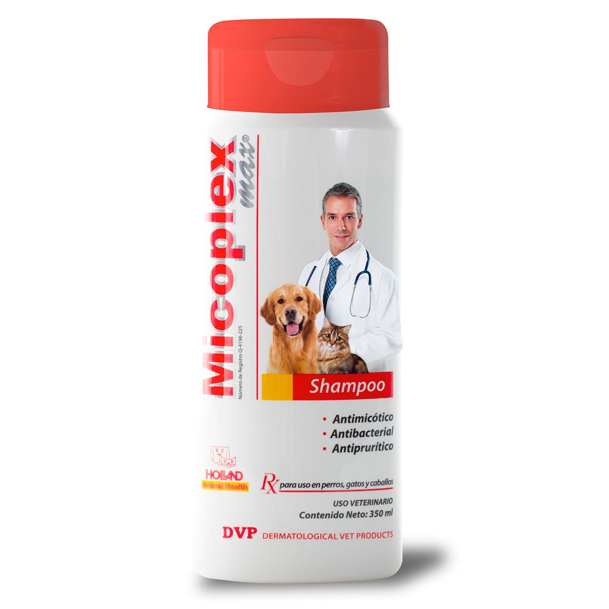 Holland Micoplex Max Shampoo Antimicótico, Antibacterial y Antiprurítico para Perro, 350 ml
