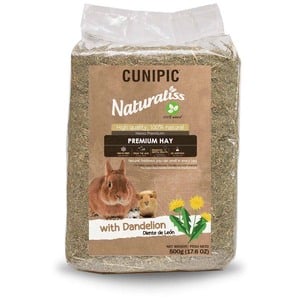 Cunipic Naturaliss Heno Premium con Diente de León para Pequeños Mamíferos, 500 g Cunipic Naturaliss Heno Premium con Diente de León para Pequeños Mamíferos, 500 g