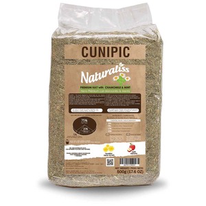 Cunipic Naturaliss Heno Premium con Manzanilla y Menta para Pequeños Mamíferos, 500 g