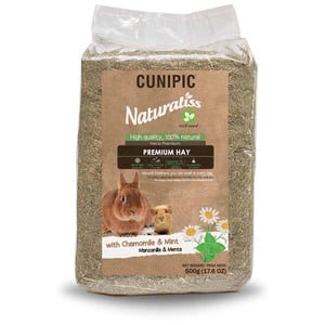 Cunipic Naturaliss Heno Premium con Manzanilla y Menta para Pequeños Mamíferos, 500 g Cunipic Naturaliss Heno Premium con Manzanilla y Menta para Pequeños Mamíferos, 500 g