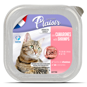 Les Repas Plaisir Paté Alimento Húmedo para Gato Adulto Receta de Camarón, 100 g