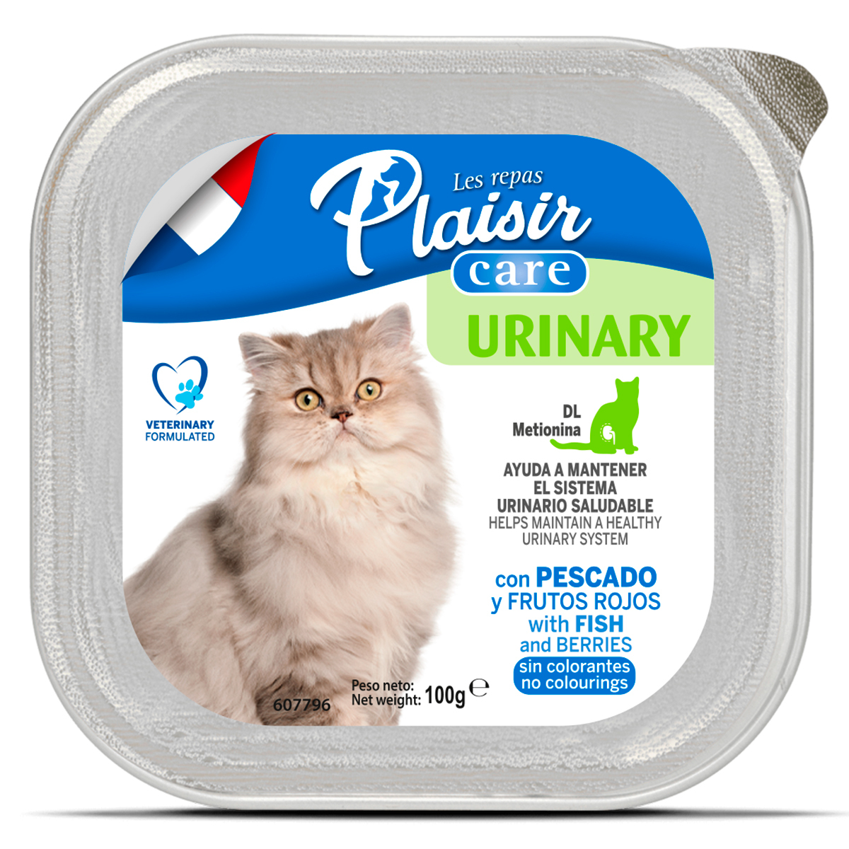 Les Repas Plaisir Urinary Care Alimento Húmedo Cuidado Urinario para Gato Adulto Receta Pescado y Frutos Rojos, 100 g