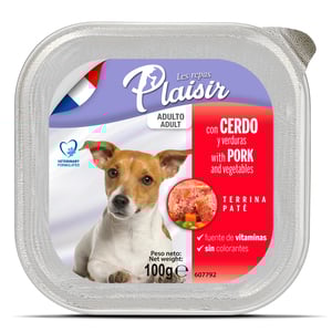 Les Repas Plaisir Paté Alimento Húmedo para Perro Adulto Receta Cerdo y Verduras, 100 g Les Repas Plaisir Paté Alimento Húmedo para Perro Adulto Receta Cerdo y Verduras, 100 g