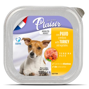 Les Repas Plaisir Paté Alimento Húmedo para Perro Adulto Receta Pavo y Verduras, 100 g Les Repas Plaisir Paté Alimento Húmedo para Perro Adulto Receta Pavo y Verduras, 100 g