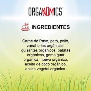 OrgaNOMics Alimento Húmedo con Ingredientes Orgánicos para Perro Adulto Receta Pavo, Pato y Pollo, 354 g