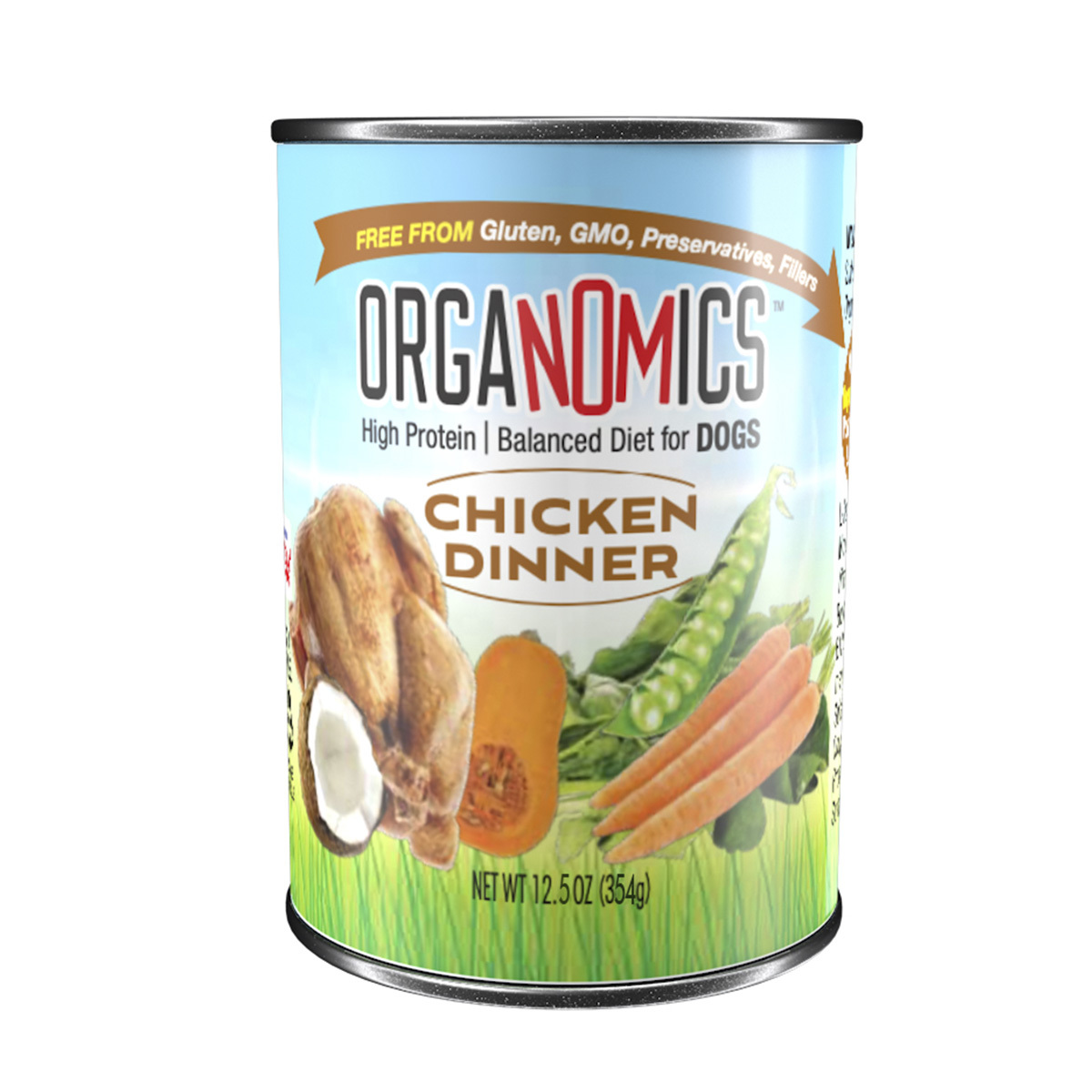 OrgaNOMics Alimento Húmedo con Ingredientes Orgánicos para Perro Adulto Receta Pollo, 354 g
