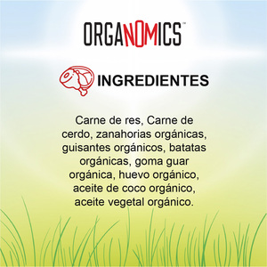 OrgaNOMics Alimento Húmedo con Ingredientes Orgánicos para Perro Adulto Receta Res y Cerdo, 354 g