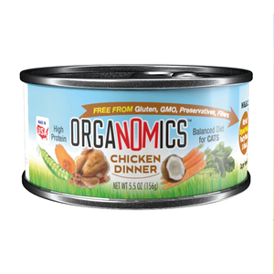 OrgaNOMics Alimento Húmedo con Ingredientes Orgánicos para Gato Adulto Receta Pollo, 156 g