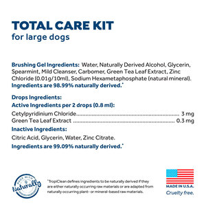 Tropiclean Total Care Formula Veterinaria Kit de Cuidado Dental Completo para Perro, 4 Piezas