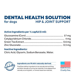 Tropiclean Formula Veterinaria Solución de Salud Dental + Cuidado Articular para Perro Adulto, 473 ml